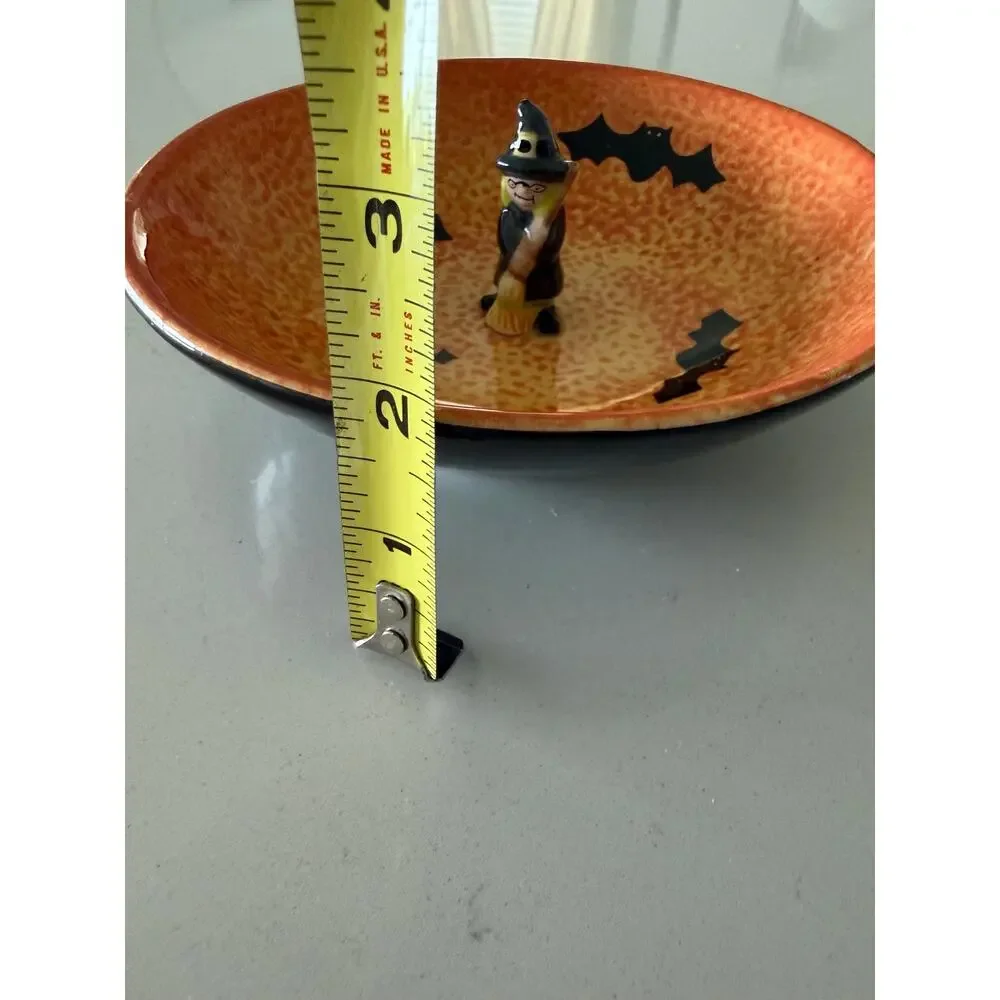 Vintage 1990s Target Halloween Witch Candy Dish, Ceramic Bat Bowl, Retro Decor